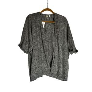 NWT Gap Heather Gray Open Front Half Sleeve Cardigan Sweater Size XS/Small